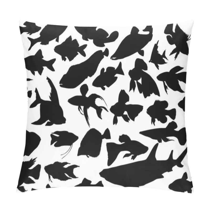 Personality  Thirty Fish Silhouettes Pillow Covers