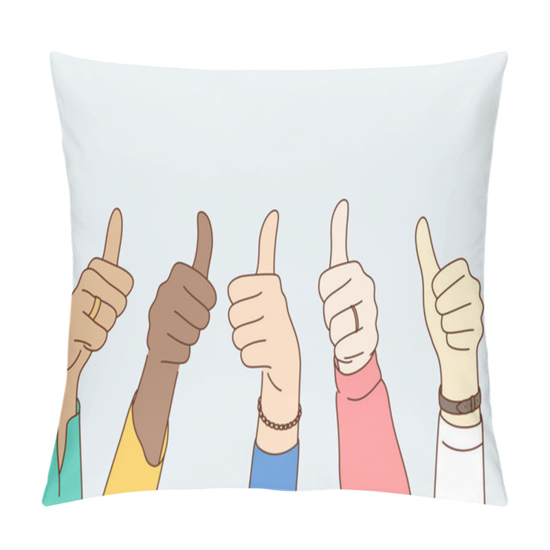 Personality  Success, Approval, Goal Achievement, Multiethnicity Concept Pillow Covers