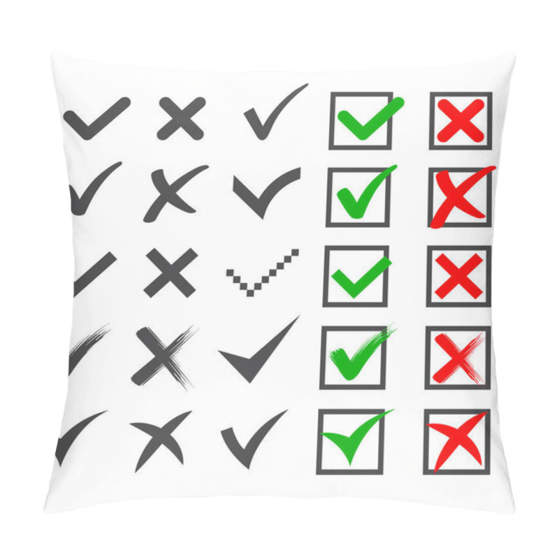 Personality  Check Marks Different Design Icons Vector Set Pillow Covers