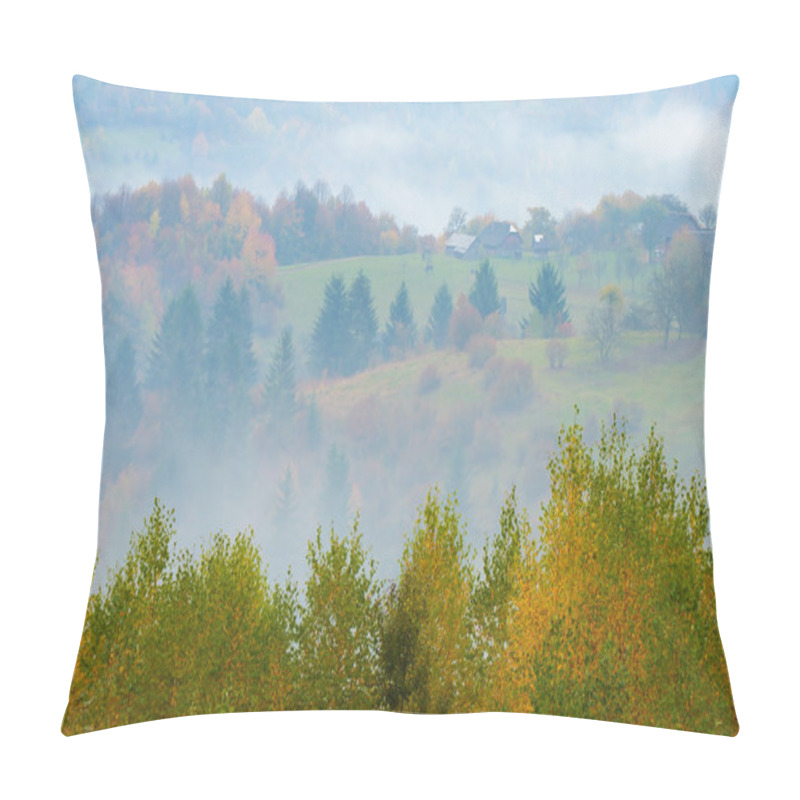 Personality  Fog In The Mountain Village Pillow Covers