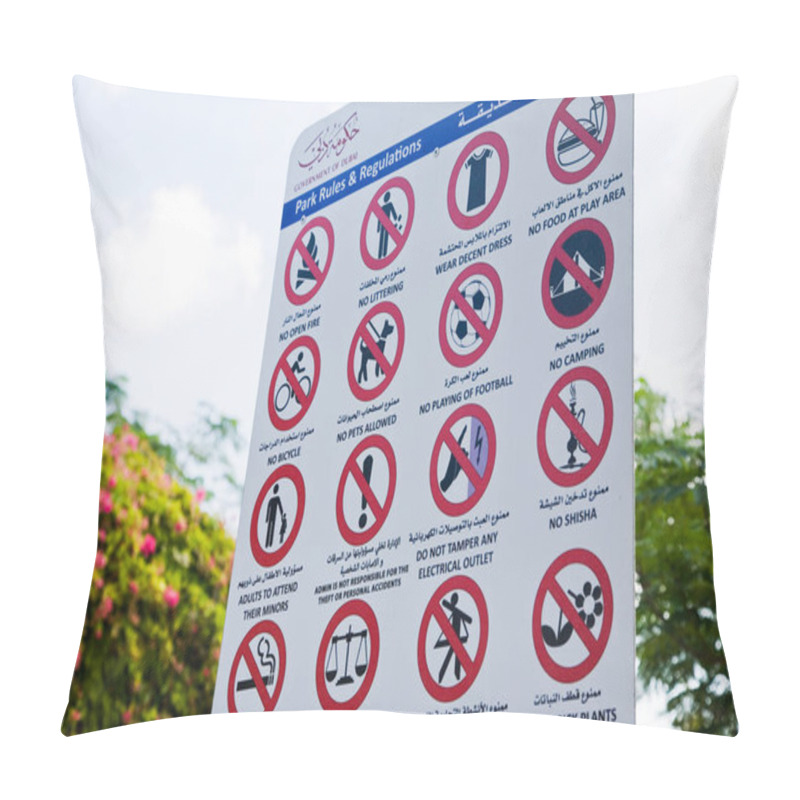 Personality  Stand With The Rules Of Conduct On The Beach Pillow Covers