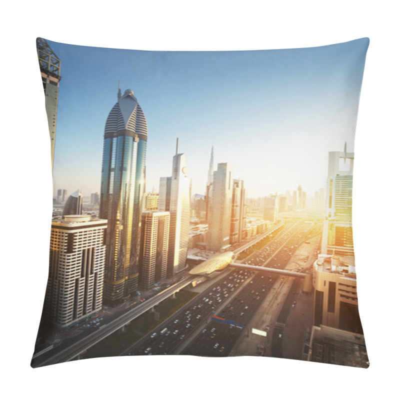 Personality  Dubai Skyline In Sunset Time, United Arab Emirates Pillow Covers