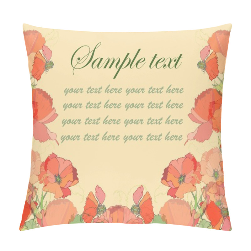 Personality  Retro Floral Background. Poppy. Pillow Covers