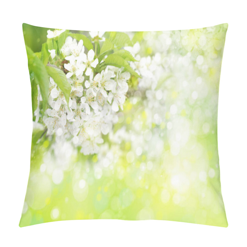 Personality   Spring  Blossoming Tree. Spring Background.  Pillow Covers