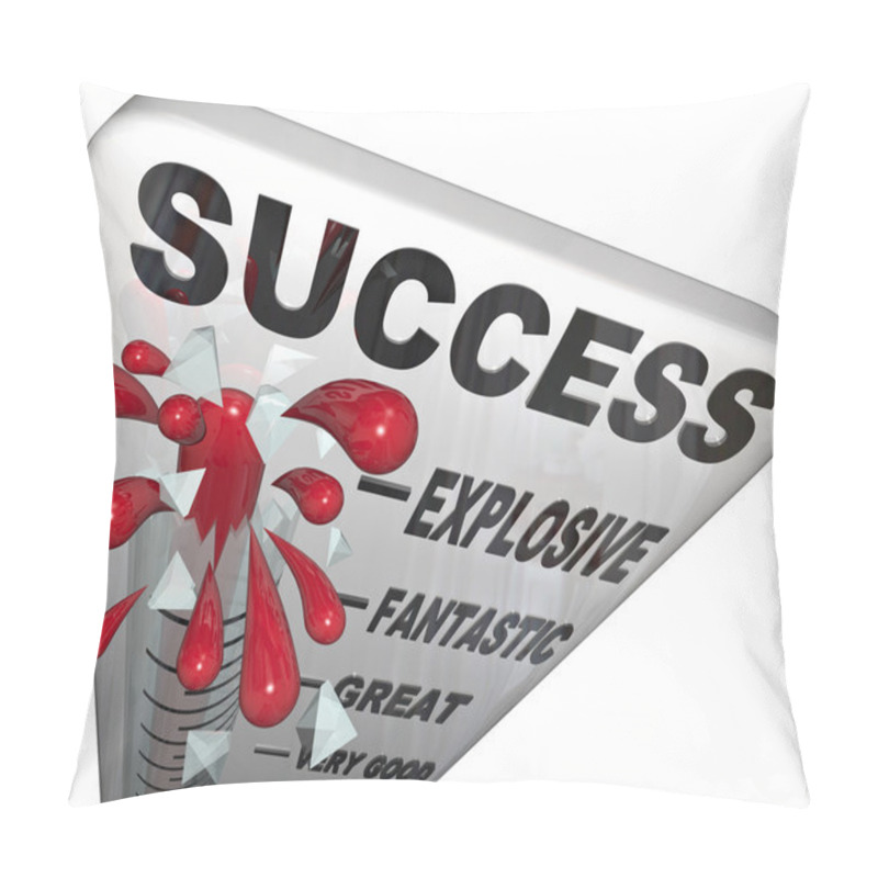 Personality  Success Thermometer Measuring Progress To Successful Goal Pillow Covers