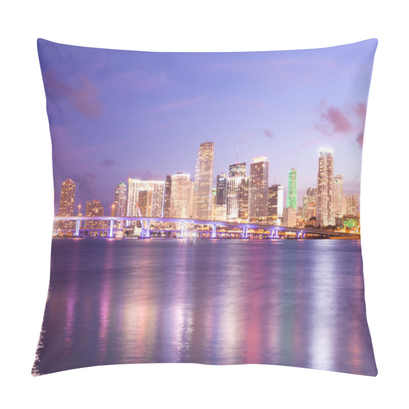 Personality  Downtown Skyline Of The City Of Miami, Florida, USA Pillow Covers