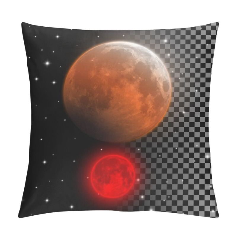 Personality  Realistic Blood Moon Vector Illustration. Pillow Covers