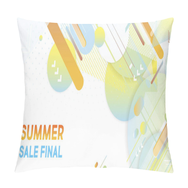 Personality  Blue And Orange Lines And Points White Background. Banner Summer Ecology Poster Triangle Vector Futuristic Light Minimal Geometric Pillow Covers