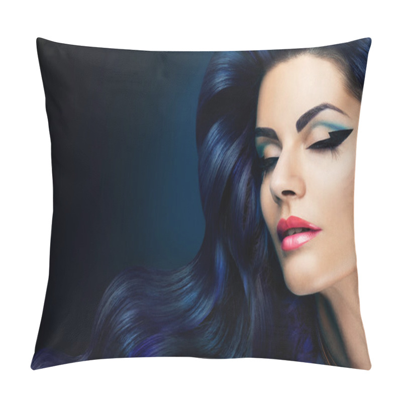 Personality  Beautiful woman with long hair pillow covers