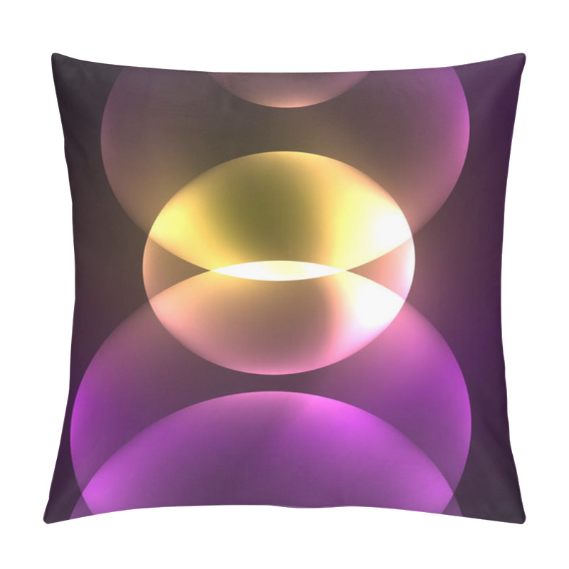 Personality  Glowing Shiny Overlapping Circles Composition On Dark Background Pillow Covers