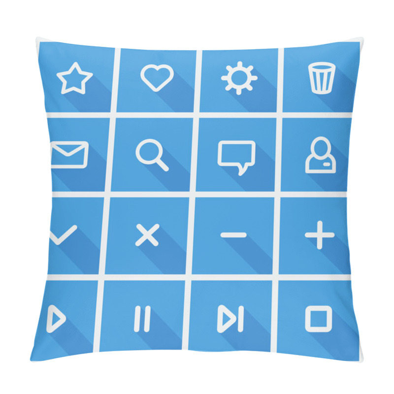 Personality  Flat UI Design Elements - Set Of Basic Web Icons Pillow Covers