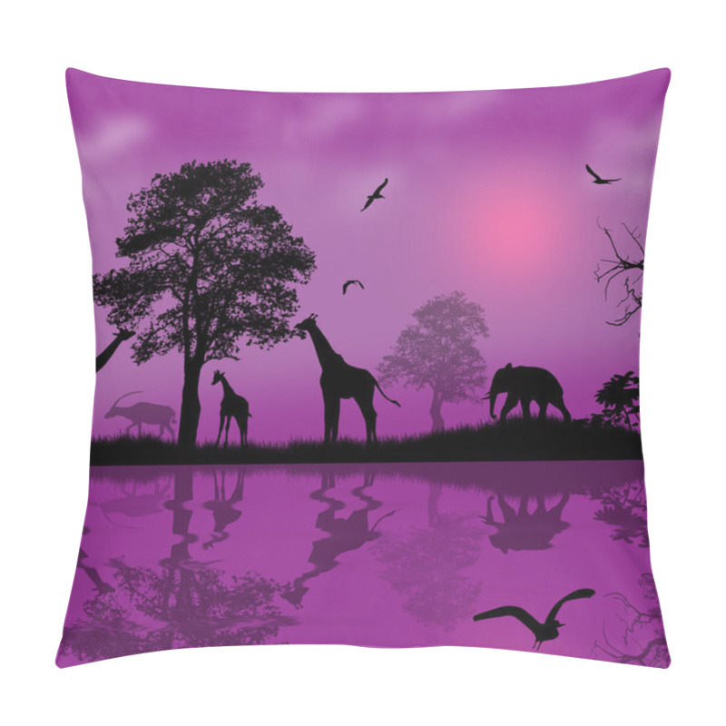 Personality  Wild African Animals Silhouettes  Pillow Covers