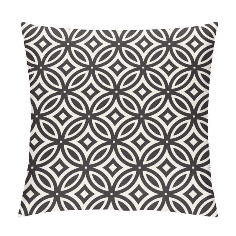 Personality  Vector Seamless Geometric Rounded Lines Pattern. Abstract Geometric Background Design Pillow Covers