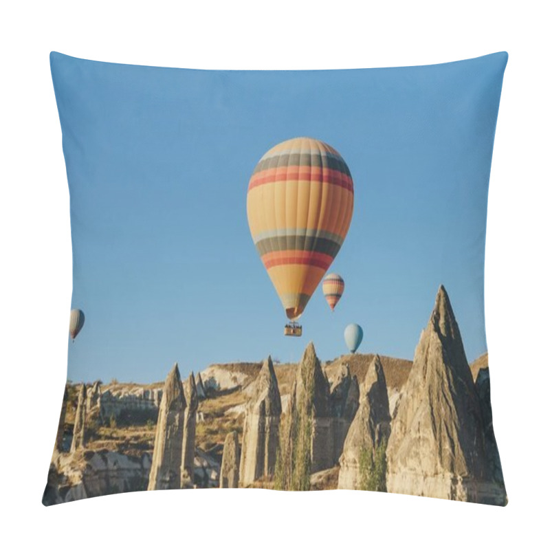 Personality  Hot Air Balloons Flying In Goreme National Park, Fairy Chimneys, Cappadocia, Turkey Pillow Covers