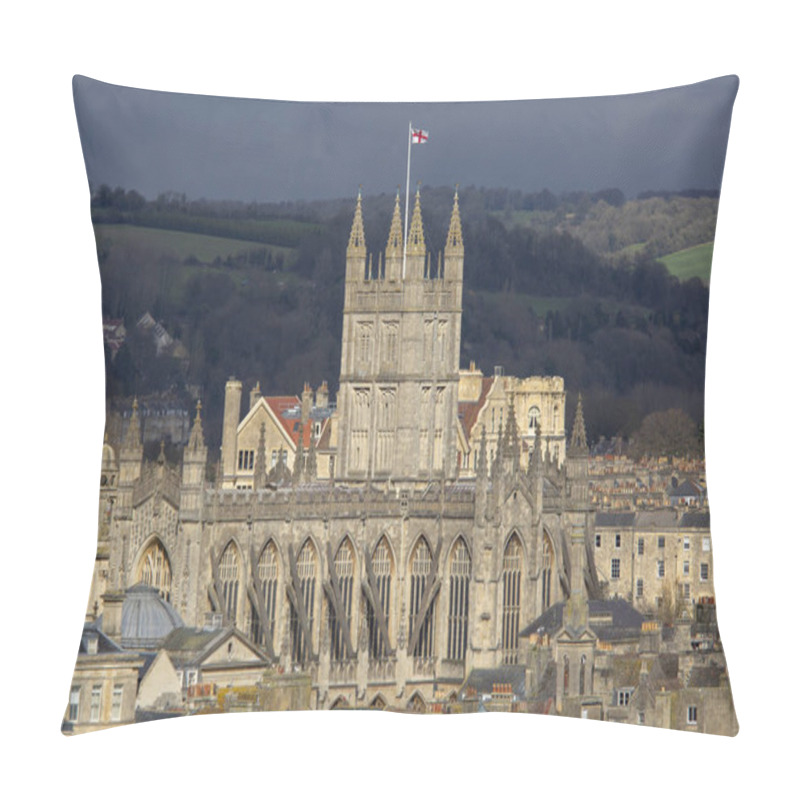 Personality  A Close Up, High Viewpoint Of Bath Abbey On A Sunny Day In Bath, Pillow Covers