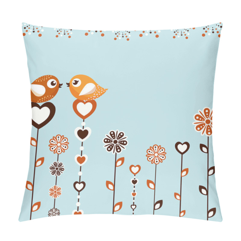 Personality  Birds With Flowers Pillow Covers