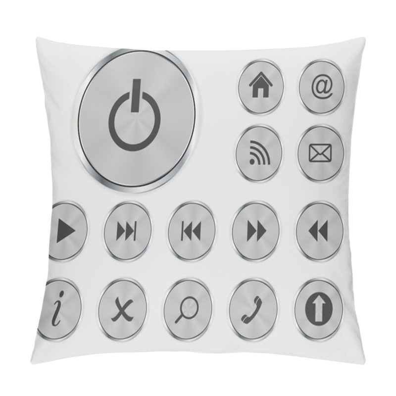 Personality  Shine Glossy Computer Icon Set Vector Illustration Pillow Covers