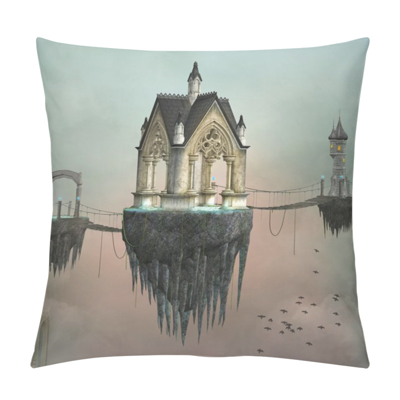 Personality  Fantasy Flying Town Pillow Covers