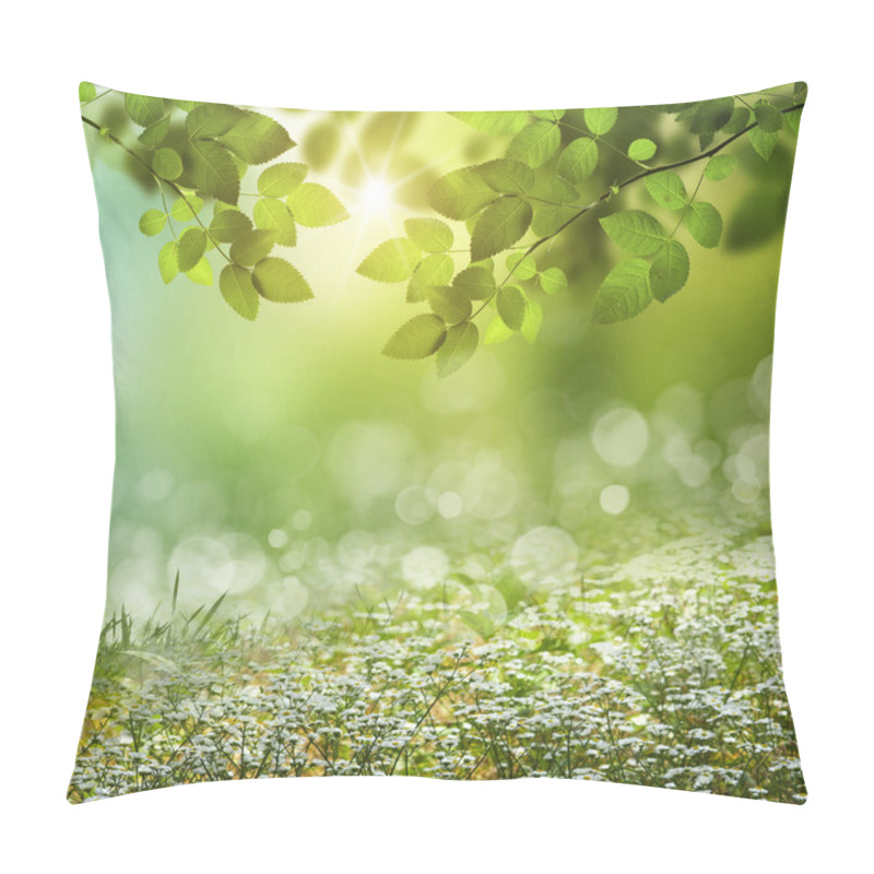 Personality  Natural Green Background With Selective Focus  Pillow Covers