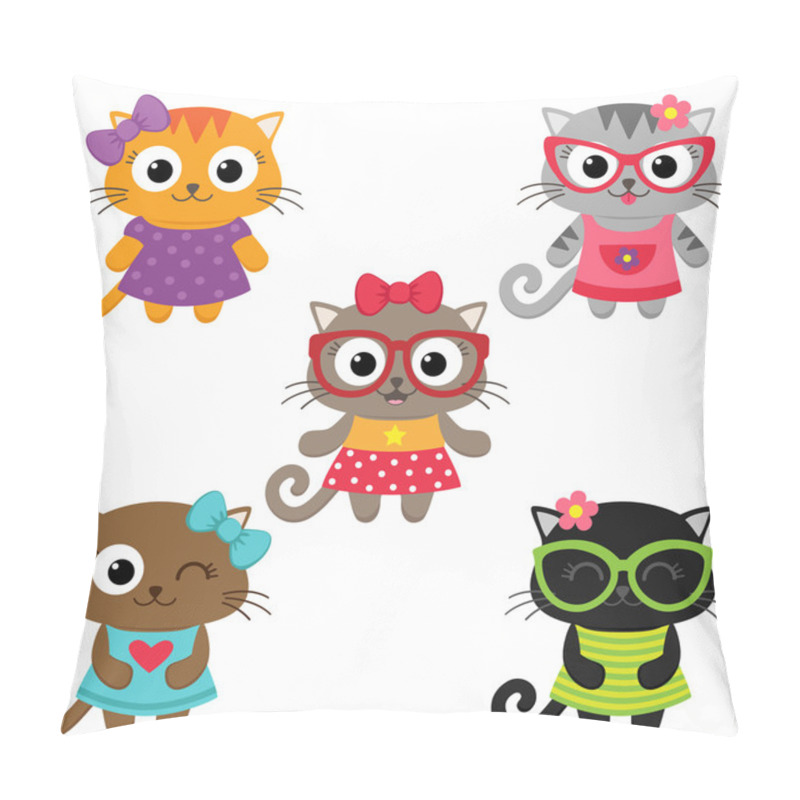 Personality  Cute Little Cat Girls Wearing Dresses Pillow Covers