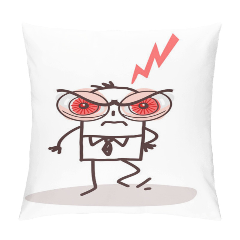 Personality  Cartoon Man With Big Angry Eyes Pillow Covers