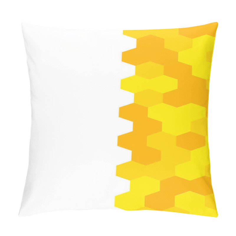 Personality  Yellow, Orange Beehive Background. Honeycomb, Bees Hive Cells Pattern. Bee Honey Shapes. Vector Geometric Seamless Texture Symbol. Hexagon, Mosaic Cell Sign Or Icon. Vertical Background. Pillow Covers