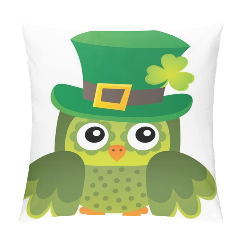 Personality  St Patricks Day Theme With Owl Image 1 Pillow Covers