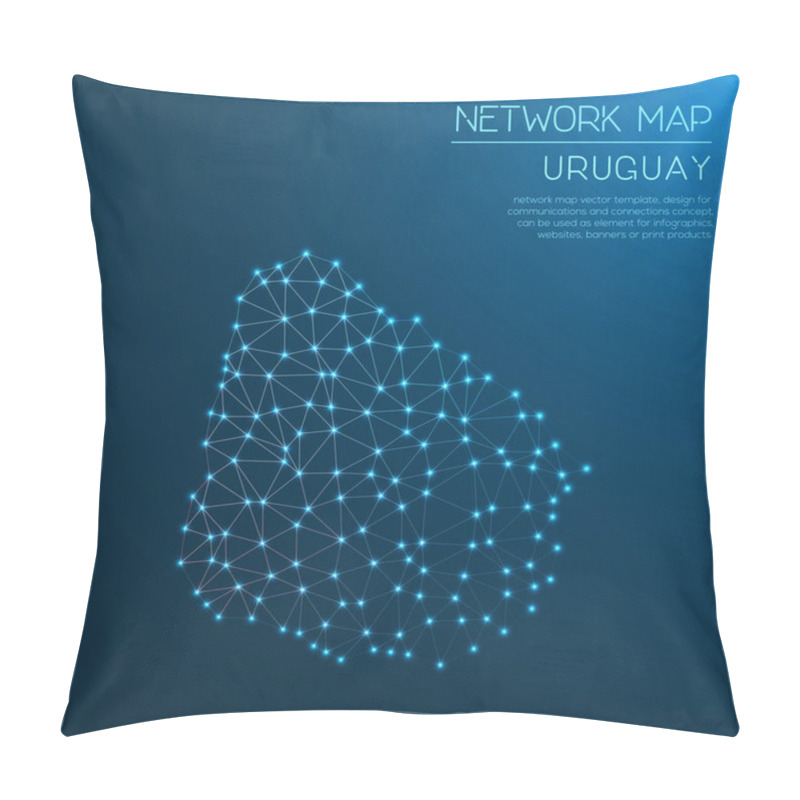 Personality  Uruguay Network Map. Pillow Covers