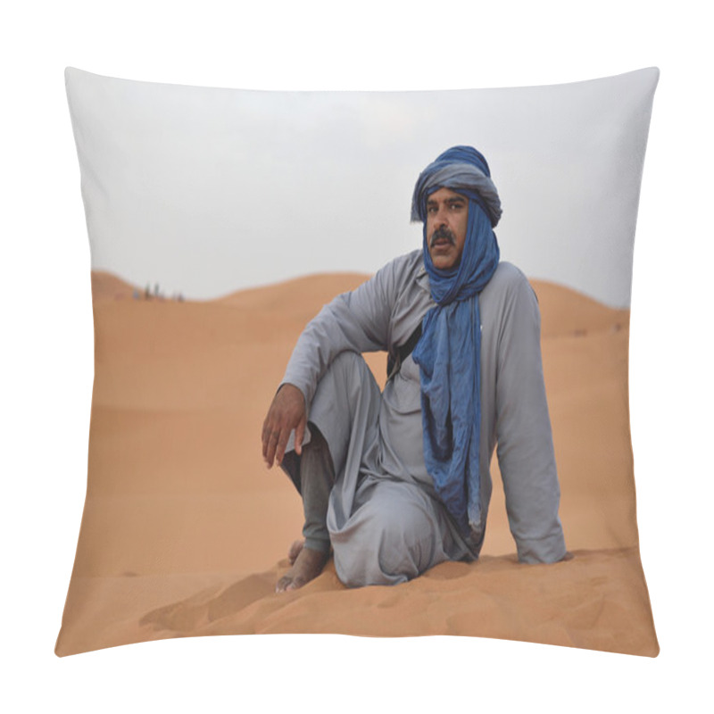 Personality  Bedouin Man Wears Traditional Clothing In Sahara Desert  Pillow Covers