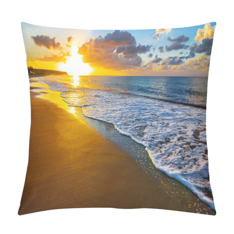 Personality  Sunset Over A Sea Beach Pillow Covers