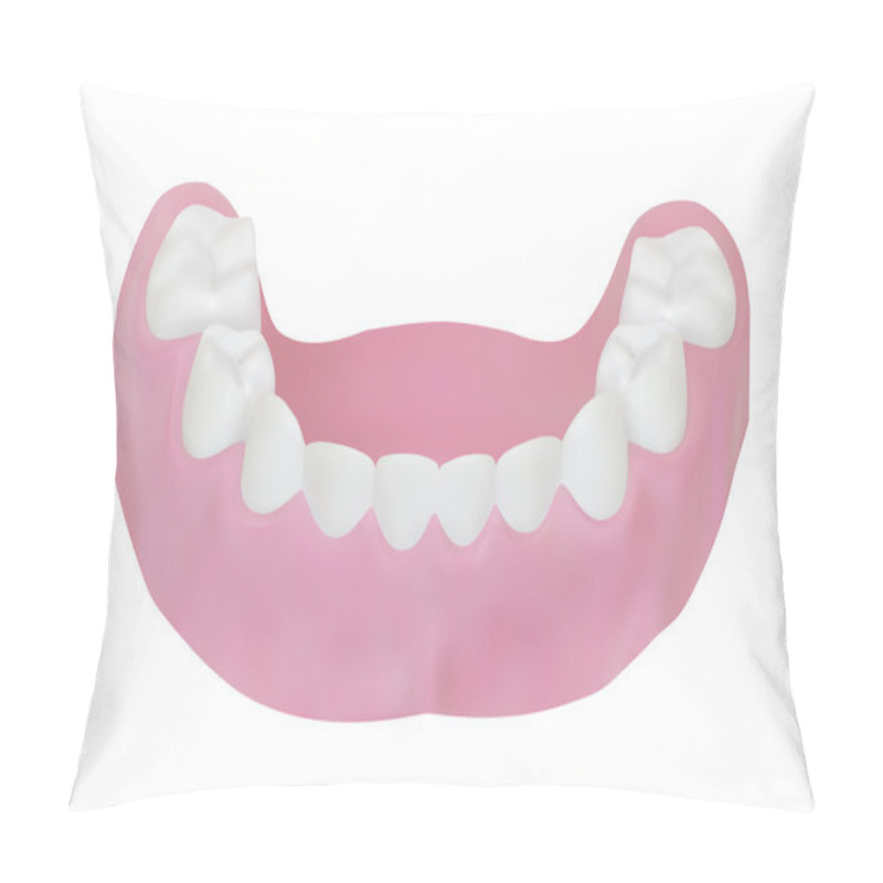 Personality  Teeth Of The Lower Jaw. Vector Illustration Pillow Covers