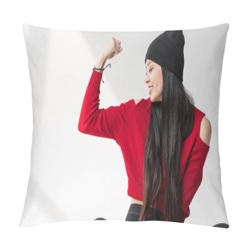 Personality  Asian Woman Gesturing Pillow Covers