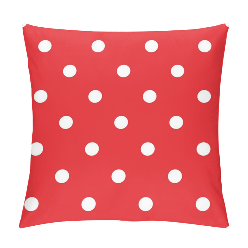 Personality  Retro Seamless Vector Pattern With White Polka Dots On Red Background - Retro Texture For Christmas Background, Blogs, Www, Scrapbooks, Party Or Baby Shower Invitations And Wedding Cards. Pillow Covers