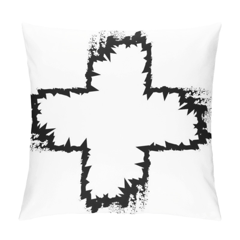 Personality  Grunge Texture Plus Frame, Stain Ink Frame, Hand Drawn Paint, Artistic Pillow Covers