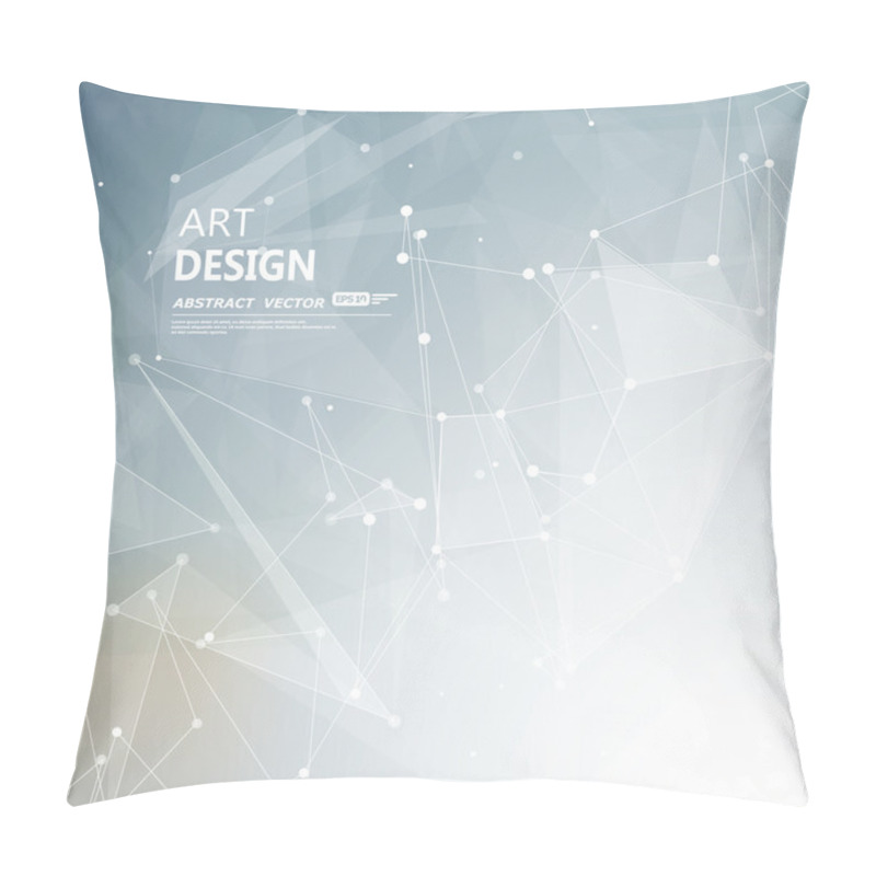 Personality  Abstract Composition, Text Frame Surface, Grey A4 Brochure Title Sheet, White Cybernetic Dots, Creative Figure, Logo Sign Icon, Molecular Banner Form, Atomic Chemical Flier Fashion, EPS10 Vector Image Pillow Covers