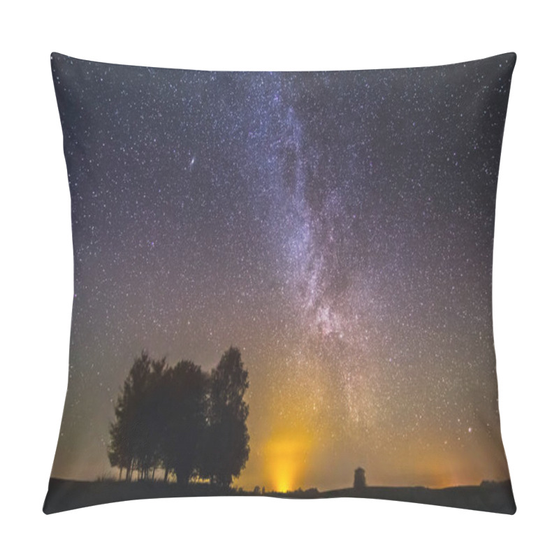 Personality  Milky Way Galaxy, Night Landscape In Lithuania Pillow Covers