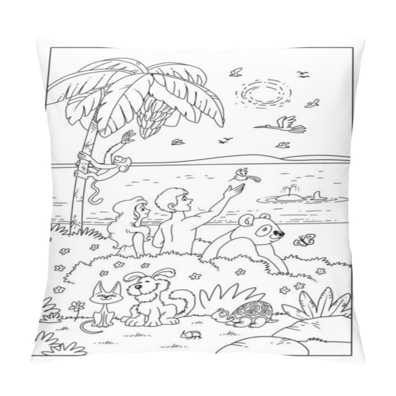 Personality  God Created The World And Adam And Eve Pillow Covers