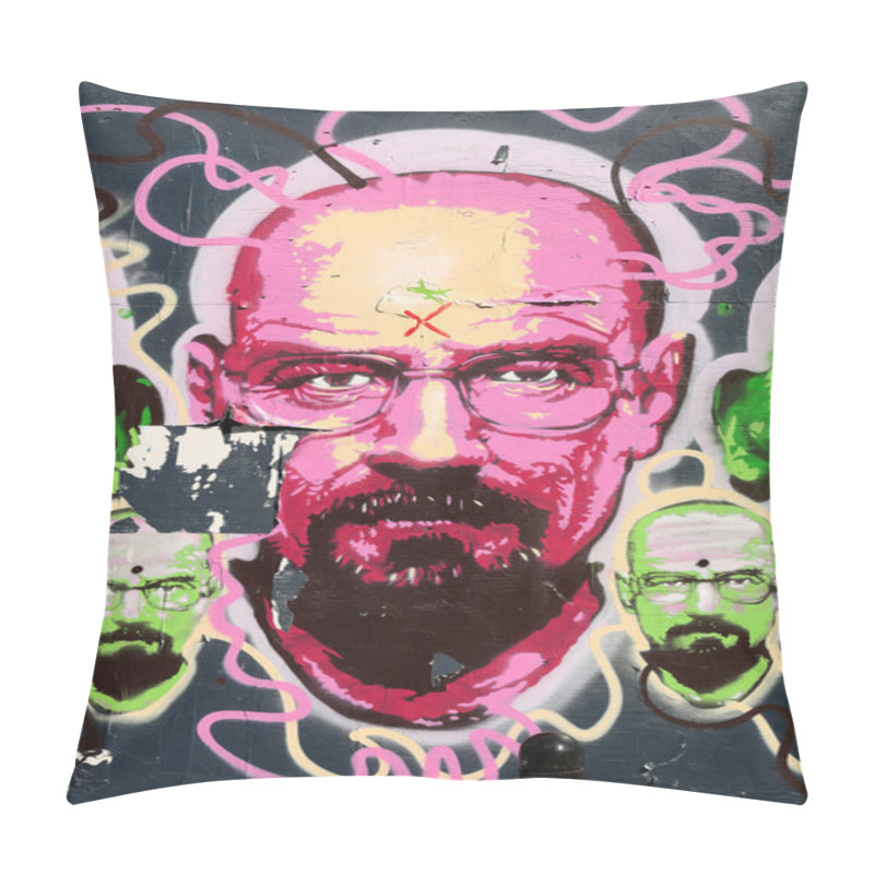 Personality  Man Graffiti On A Wall Pillow Covers