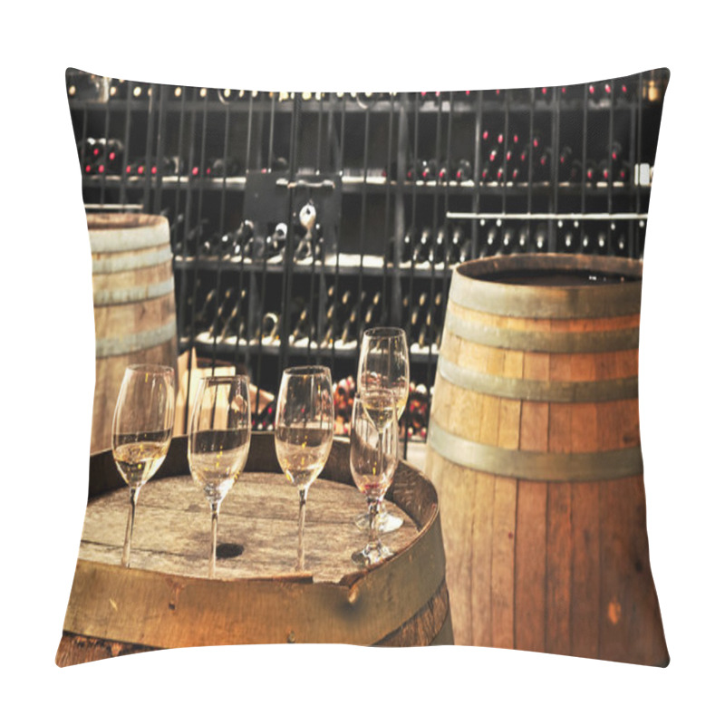 Personality  Wine Glasses And Barrels Pillow Covers