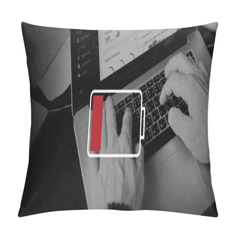 Personality  Laptop With Battery Concept Pillow Covers