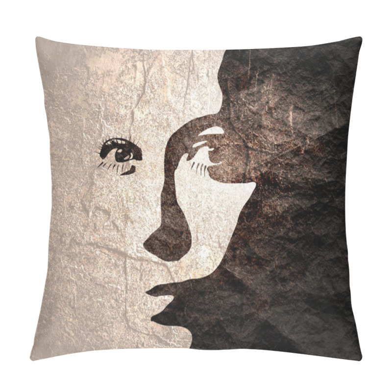 Personality  Silhouette Of A Female Head. Pillow Covers