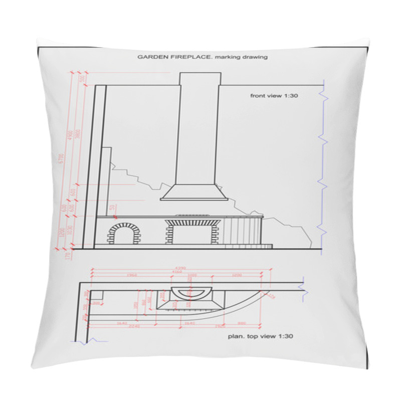 Personality  Garden Barbecue Fireplace, 2d Sketch Pillow Covers