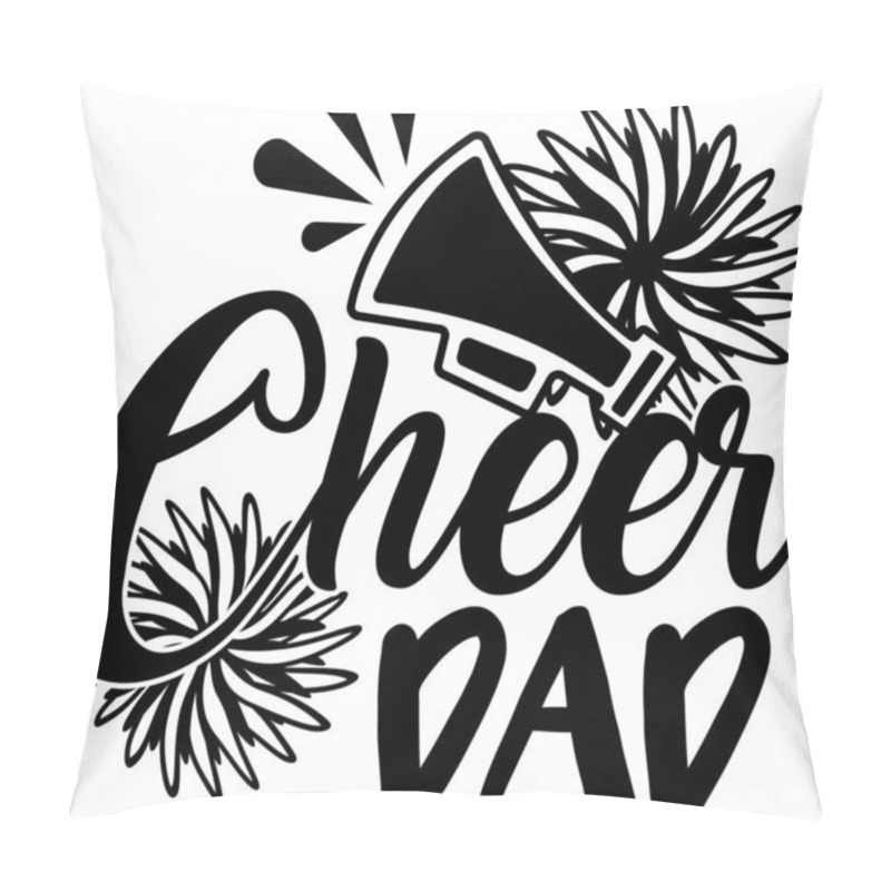 Personality  Cheer Dad On The White Background. Vector Illustration Pillow Covers