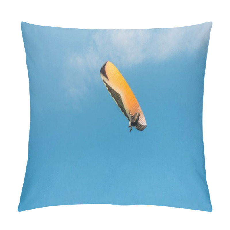 Personality  Parachutist Flying In Blue Clear Sky, Crimea, Ukraine, May 2013 Pillow Covers