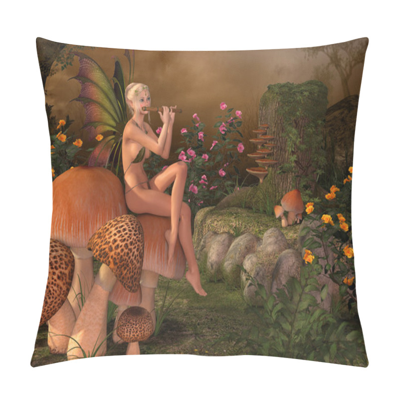 Personality  Elven Beautiful Woman With Flute Pillow Covers