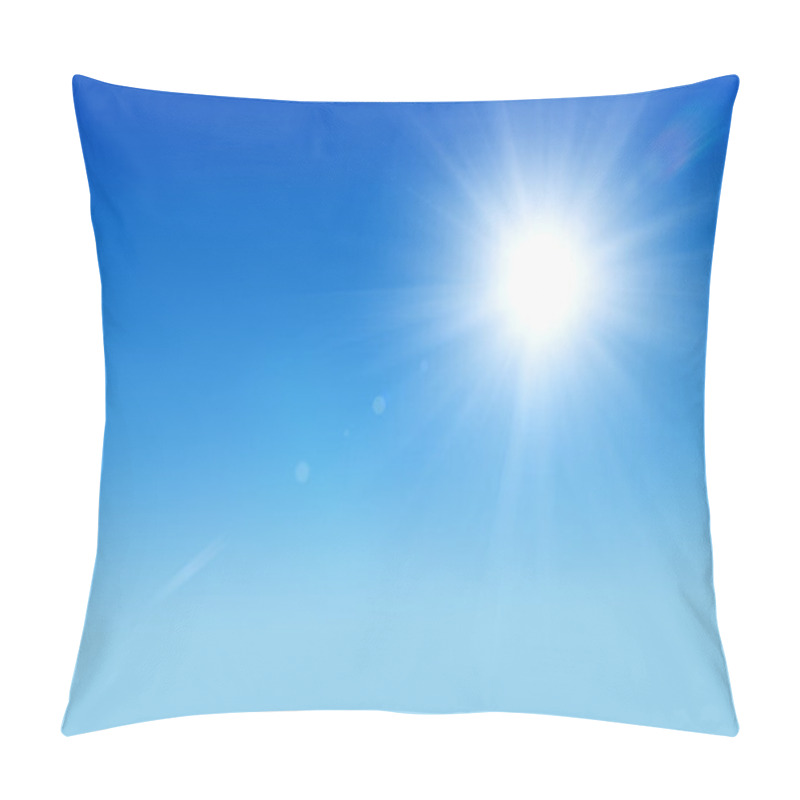 Personality  Shining Sun At Clear Blue Sky With Copy Space Pillow Covers