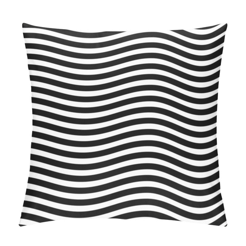 Personality  Black And White Stripes - Abstract Wave Texture Pillow Covers