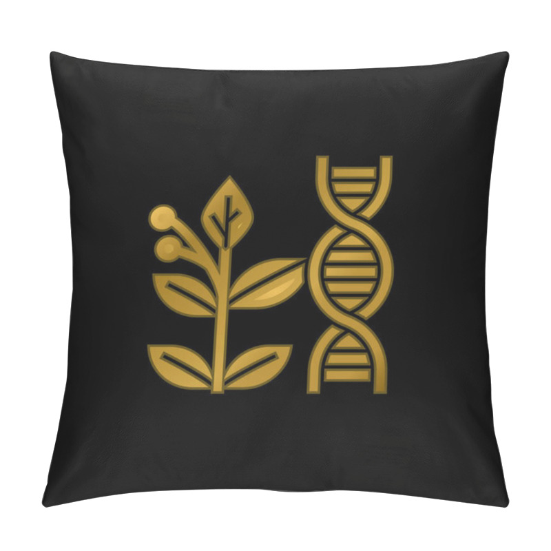 Personality  Biology Gold Plated Metalic Icon Or Logo Vector Pillow Covers