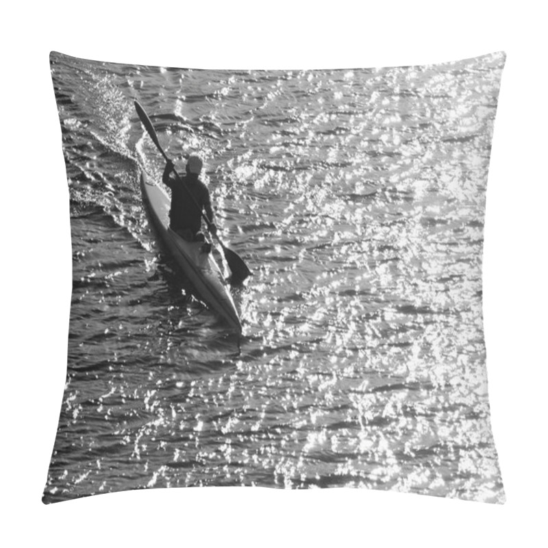 Personality  Silhouette Of Man In Lake Pillow Covers