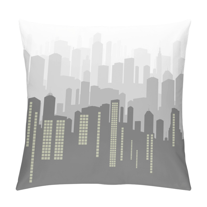 Personality  City Vector Background Panorama Pillow Covers